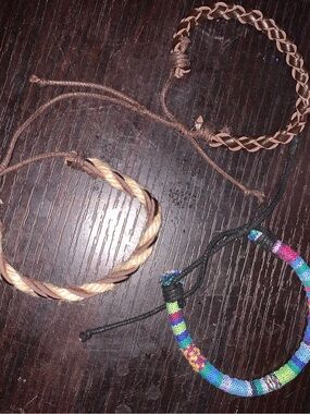 Hand Crafted Brown and Multicolor Boys Bracelet Set